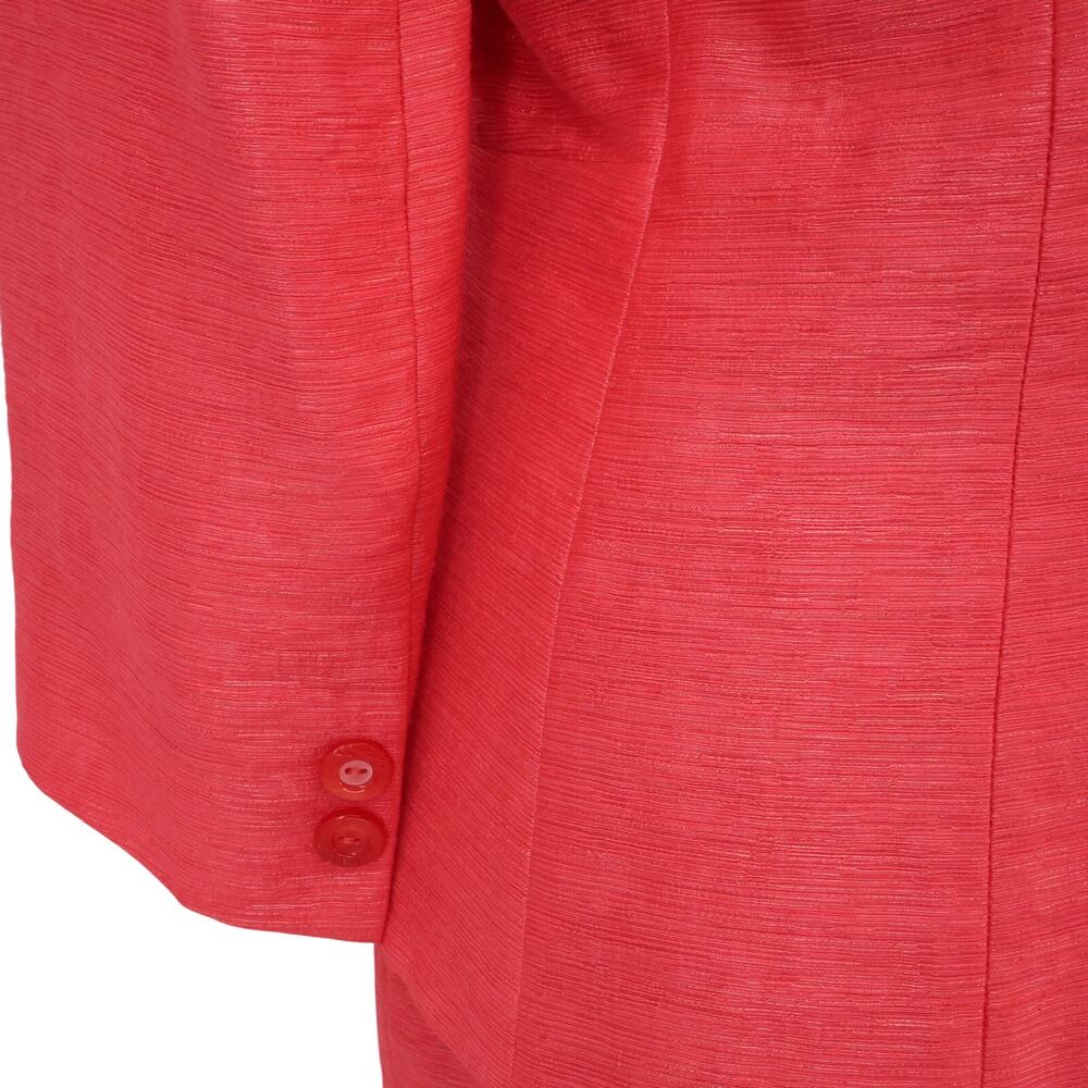 Javier Simorra Skirt Suit Womens 6 Pink Linen Blend Lined Fitted Designer Career - Picture 11 of 16